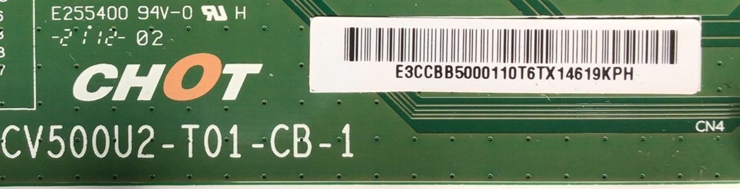 KIT DE TARJETAS PARA TV INSIGINIA / MAIN (U)XLCB02K044000X / 715GA715-M01-B00-005K / FUENTE (U)PLTVJY301XXFGFCU / 715G9519-P01-003-003M / T-CON CV500U2-T01-CB-1 / PANEL TPT500B5-U2T01.D REV:S01CD / DISPLAY CV500U2-T01 REV:01 / MODELO NS-50F301NA22 - Imagen 5